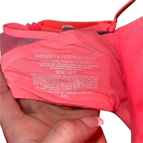 VICTORIA’S SECRET Pink Fabulous Lined Demi/Demi-Buste 36C - Picture 5 of 5